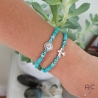 Bracelet turquoise avec aigle d'inspirations Aztèques, argent 925