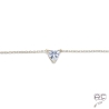 Collier solitaire coeur en zirconium brillant, plaqué or, ras du cou, femme, joaillerie