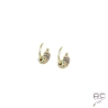 Boucles d'oreilles petites créoles ouvertes avec ses rondelles multicouleurs serties de zirconium en plaqué or, tendance