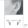 Boucles d'oreilles contours dessous lobes en argent 925 rhodié et zirconium brillant, femme