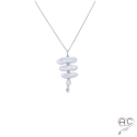 Collier pendentif en perles naturelles baroques, plates, sur une chaîne en argent massif rhodié, fait main, création by Alicia