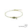 Bracelet labradorite ovale avec une pampille en pierre naturelle sur une chaîne en plaqué or, fin, création by Alicia