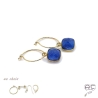 Boucles d'oreilles lapis lazuli et plaqué or, pierre naturelle, pendantes, création by Alicia