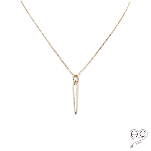 Collier pendentif SPIKE pointe en plaqué or, tendance, rock chic