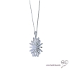 Collier pendentif étoile sertie de zirconium brillant en argent 925 rhodié, joaillerie, femme