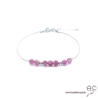 Bracelet fin avec tourmaline rose, pierre naturelle sure une chaîne en argent 925, création by Alicia