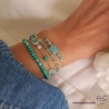 Bracelet turquoise reconstituée et argent 925, bohème, création by Alicia