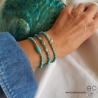Bracelet turquoise reconstituée et plaque or, bohème, création by Alicia