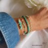 Bracelet turquoise reconstituée et plaqué or, bohème, création by Alicia
