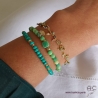 Bracelet en turquoise reconstituée et plaqué or, bohème, création by Alicia