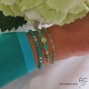 Bracelet en turquoise reconstituée et argent 925, bohème, création by Alicia