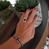 Bracelet lapis lazuli et hématite, pierre naturelle, plaqué or et petit brillant en cristal, gipsy, bohème, création by Alicia 