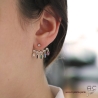Boucles d'oreilles contours dessous lobes avec pampilles en zirconiums multicouleurs, plaqué or