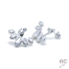 Boucles d'oreilles contours dessous lobes serties de zirconium brillant en argent 925 rhodié, femme