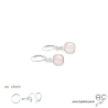 Boucles d'oreilles quartz rose et argent massif 925, pierre naturelle, pendantes, création by Alicia
