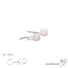 Boucles d'oreilles quartz rose et argent massif 925, pierre naturelle, pendantes, création by Alicia