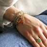 Breloque cornaline, pierre fine orange pour les bracelets et les colliers en chaînes gros maillons, créations by Alicia