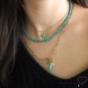 Breloque turquoise reconstituée, pour les bracelets et les colliers en chaînes gros maillons, créations by Alicia
