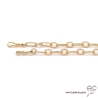Collier ALAE-F2 chaîne gros maillons avec deux grands fermoirs crochets allongés  en plaqué or, création by Alicia