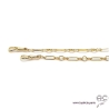 Collier ADELE-F2 chaîne gros maillons en plaqué or, ras de cou, tendance, création by Alicia