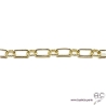 Bracelet ALAE chaîne gros maillons avec grand fermoir rond, plaqué or, tendance, création by Alicia