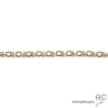 Bracelet OKSANA chaîne gros maillons avec grand fermoir rond, plaqué or, tendance, création by Alicia