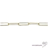 Bracelet CARRY chaîne gros maillons rectangulaires avec grand fermoir rond, plaqué or, tendance, création by Alicia