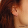 Petites créoles avec cornaline en plaqué or 3MIC, boucles d'oreilles, tendance