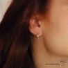 Petites créoles avec aventurine en plaqué or 3MIC, boucles d'oreilles, pierre semi-précieuse, tendance