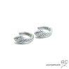 Petites créoles motif serpent en argent massif serti de zirconium brillant, tendance 