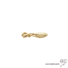 Breloque plume en plaqué or ou argent massif pour les bracelets et les colliers en chaînes gros maillons, créations by Alicia