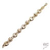  Bracelet chaîne avec grands maillons ronds et ovals en plaqué or 3MIC, tendance, femme