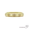 Bague anneau en plaqué or avec motif tours complet, empilable, femme, tendance