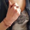 Bracelet fin avec tourmaline rose, pierre semi-précieuse sur une chaîne en argent 925, création by Alicia
