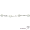 Collier avec perles de culture blanche parsemée sur une chaîne maillon rectangulaire en plaqué or 3MIC, création by Alicia