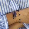 Bracelet avec lapis-lazuli en cube parsemée sur une chaîne fine en plaqué or 3MIC, pierre naturelle, création by Alicia