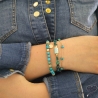 Bracelet avec chrysocolle chips et amazonite, pierres semi-précieuses vert-bleu, création by Alicia 
