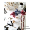 Boucles d'oreilles perle baroque et tourmaline, pendantes, pierre naturelle rose, plaqué or, création by Alicia 
