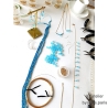 Collier calcédoine bleue goutte entourée d'apatites sur une chaîne en plaqé or, ras de cou, création by Alicia