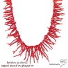 Collier franges en corail véritable rouge, unique, pièce d'exception, bohème chic, création by Alicia
