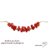 Collier avec corail véritable rouge, bâtonnets sur une chaîne fine,  tendance, création by Alicia
