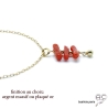 Collier pendentif avec corail véritable rouge, bâtonnets sur une chaîne fine,  tendance, création by Alicia