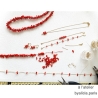Bracelet avec corail véritable rouge, bâtonnets sur une chaîne fine, fait main, création by Alicia