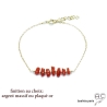 Bracelet avec corail véritable rouge, bâtonnets sur une chaîne fine, fait main, création by Alicia