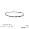 Bracelet en hématites argent et perles d'eau douce blanches, pierre naturelle, création by Alicia