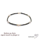 Bracelet en hématites bronze et perles d\'eau douce roses, pierre naturelle, création by Alicia