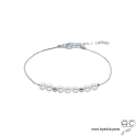 Bracelet fin avec perles de culture d\'eau douce sur une chaîne en argent 925 rhodié, fait main, création by Alicia