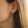 Petites créoles perles naturelles blanches, plaqué or 3 MIC, boucles d'oreilles, tendance