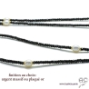 Sautoir POPPY en spinelle noire et perles de culture blanches, pierre naturelle, fait main, création by Alicia 