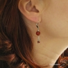 Boucles d'oreilles avec cornaline et pampille en chaînes argent massif, fait main, création by Alicia